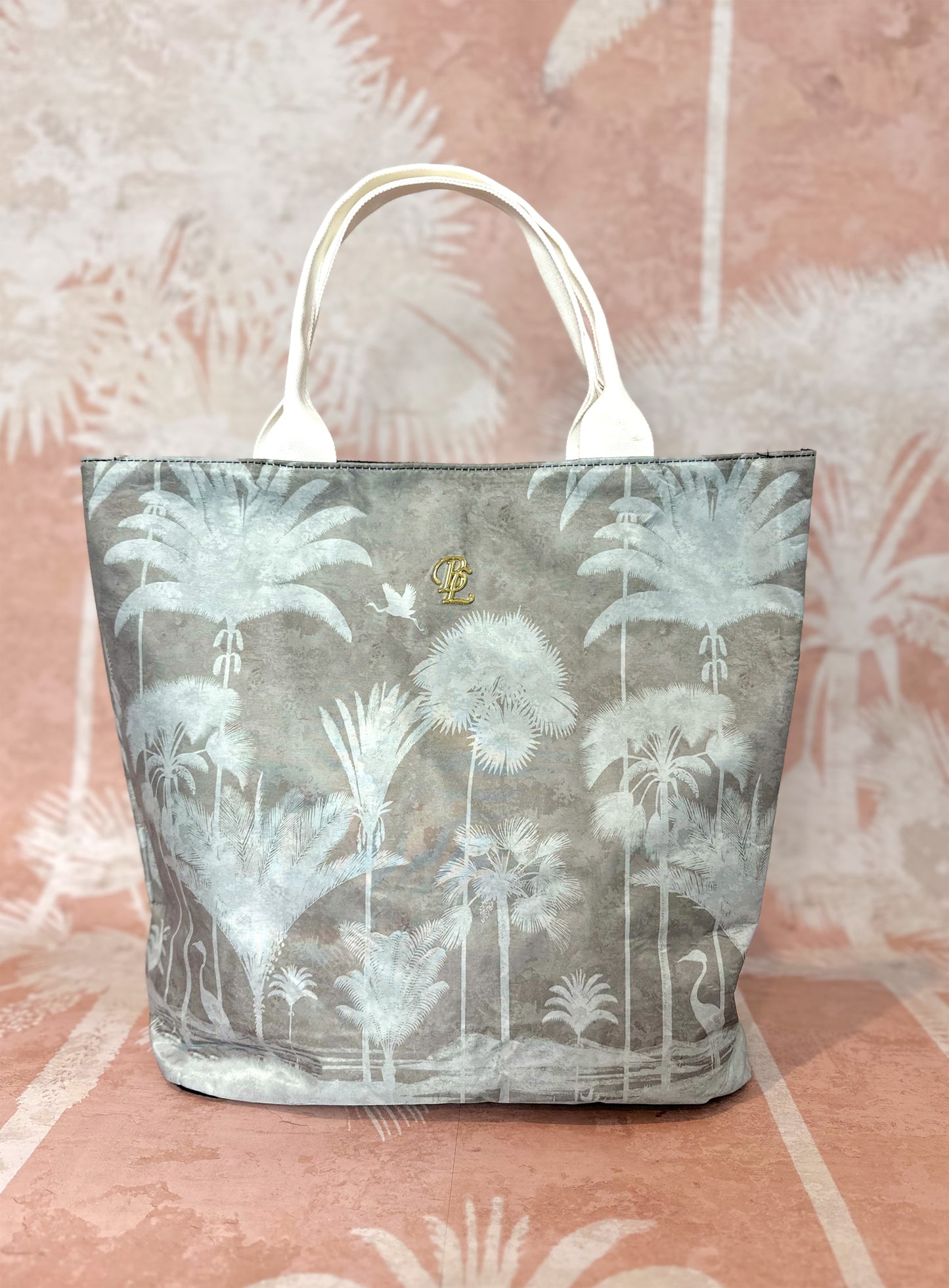 Shadow Palms Tote Beige