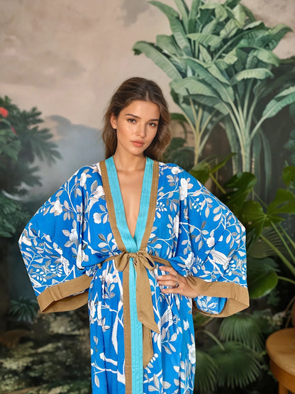 Camellia Robe- Cobalt