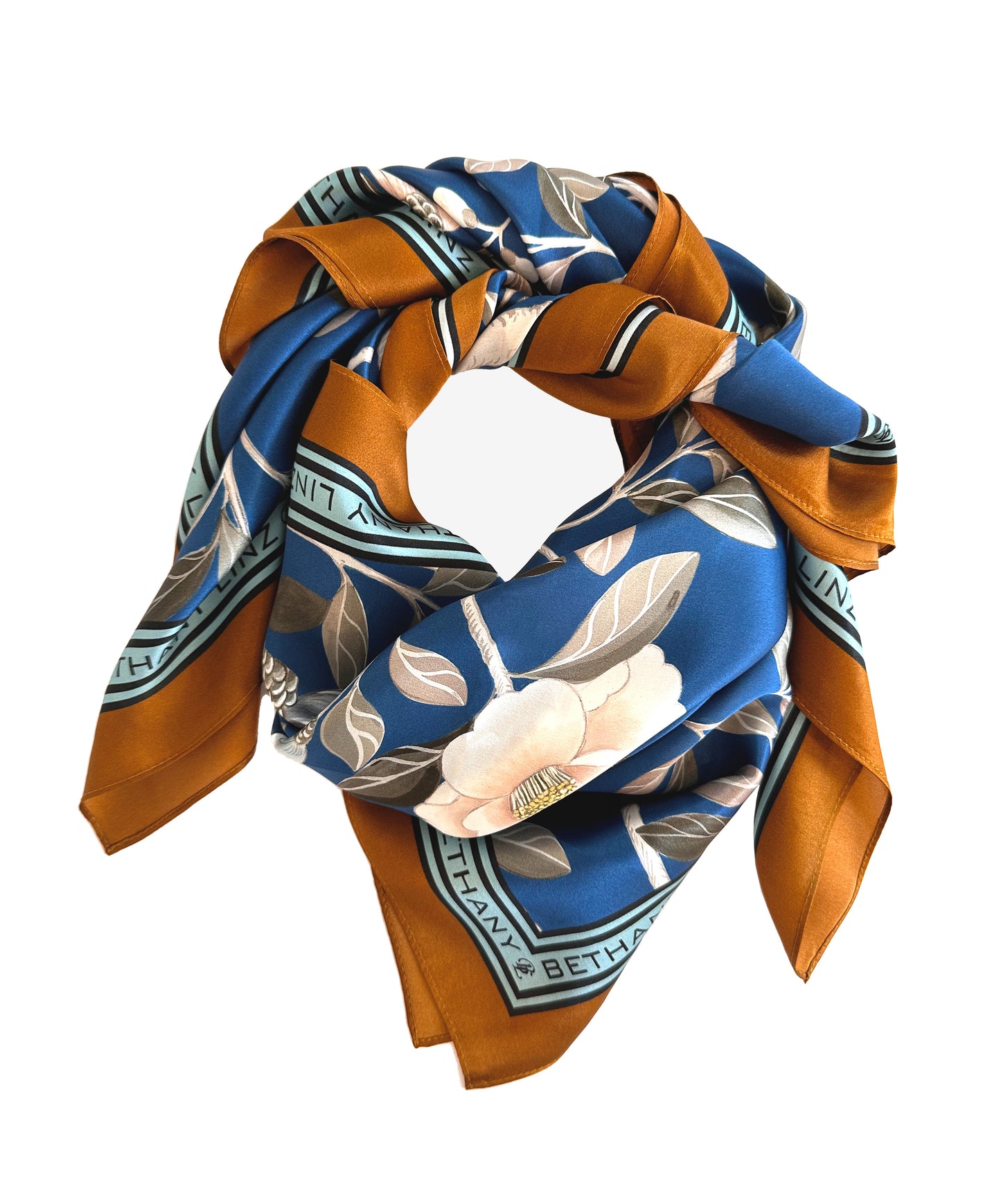 Camellia Silk Scarf- Caramel