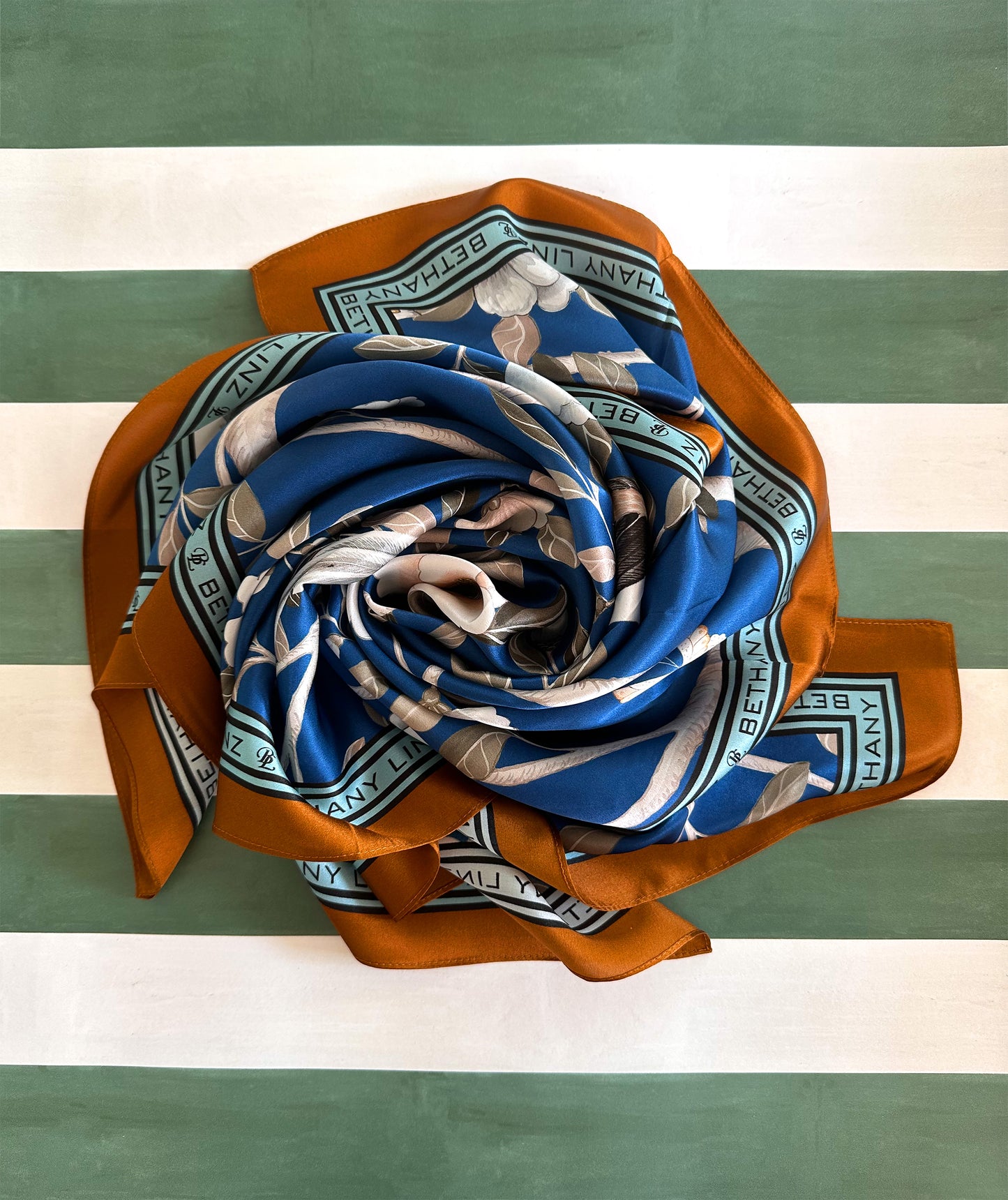 Camellia Silk Scarf- Caramel