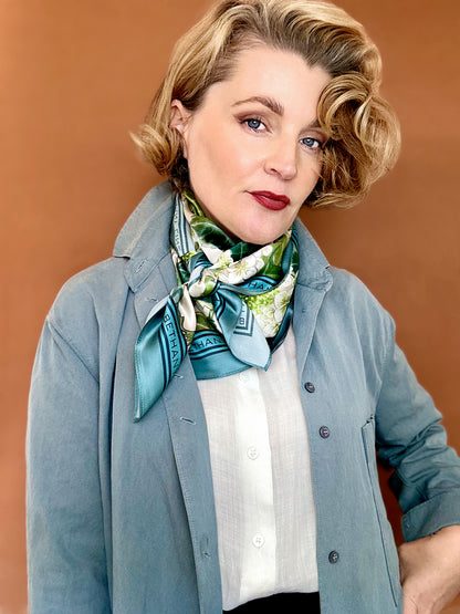 Hydrangea Silk Scarf-Neutral