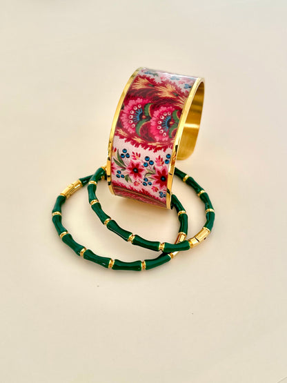 Coloured Enamel Bamboo Bangles