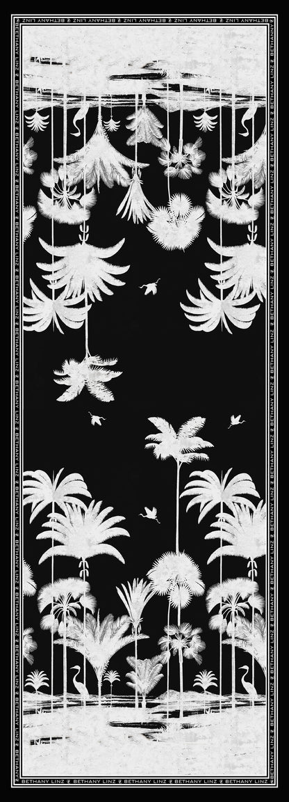 Shadow Palms Black & White Scarf